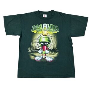 VTG Marvin The Martian Six Flags Georgia Mindbender‎ Rollercoaster 2000 Size L